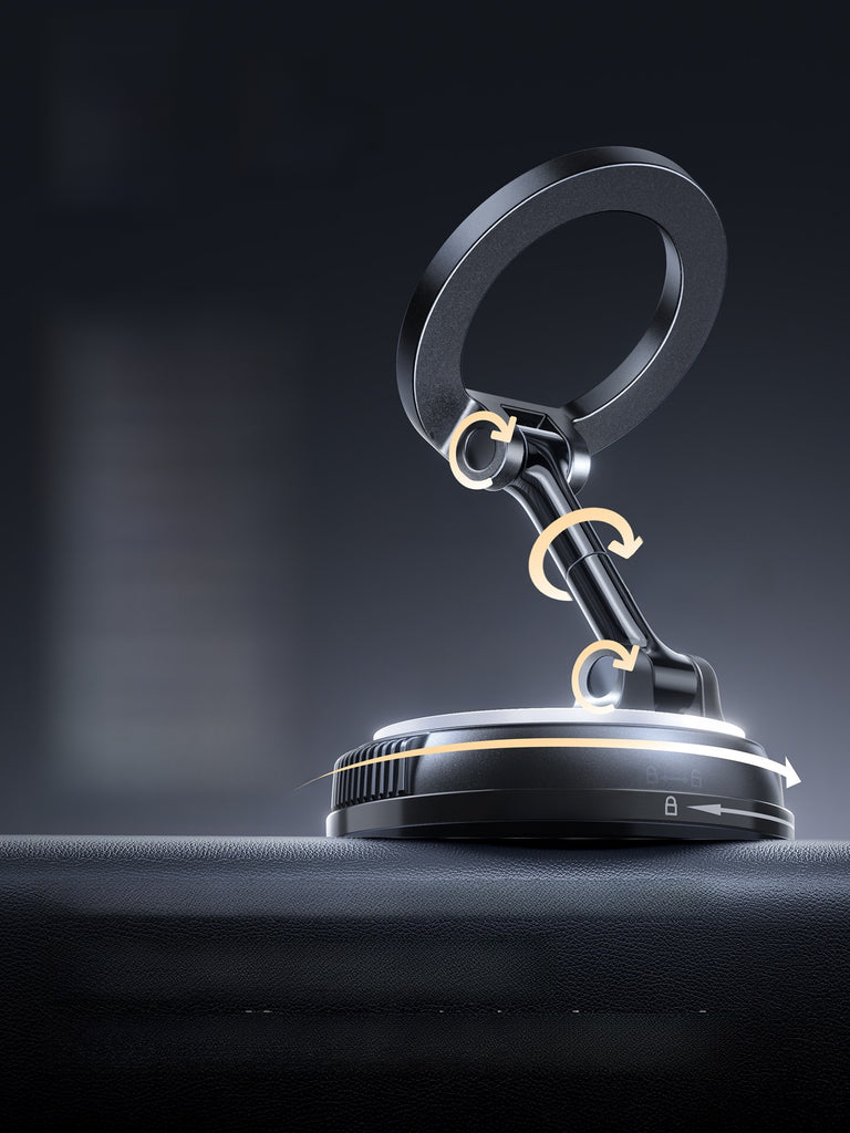 Magnetic Car Phone Holder with Vacuum Suction Mount