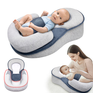 Baby Anti-Roll Support Pillow  Newborn Lounger with Head & Body Support | Anti-Flat Head Design