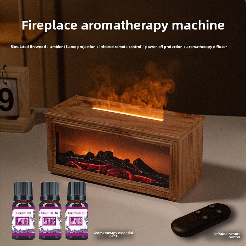 Flame Aromatherapy Diffuser  Colorful Flame Humidifier with Essential Oil, LED Fireplace Effect & Remote Control