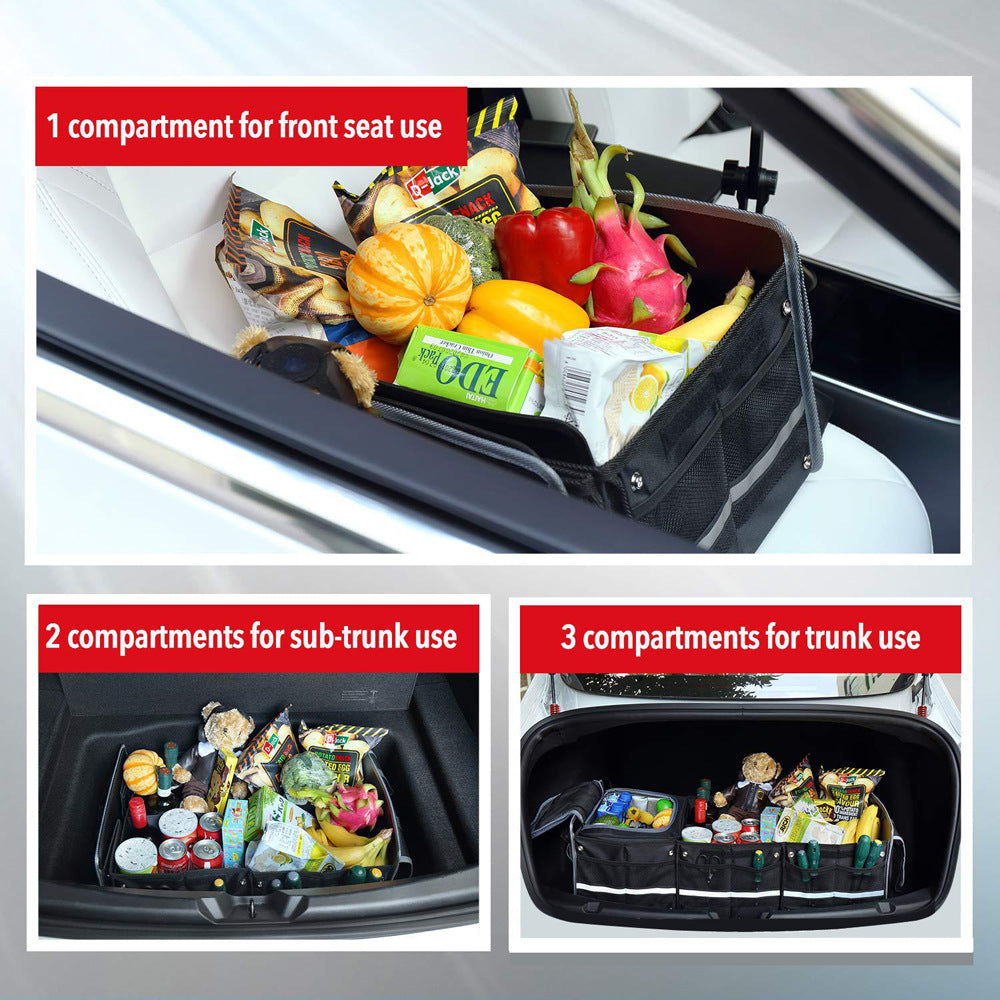 Large Capacity Trunk Storage Box with Insulated Bag
