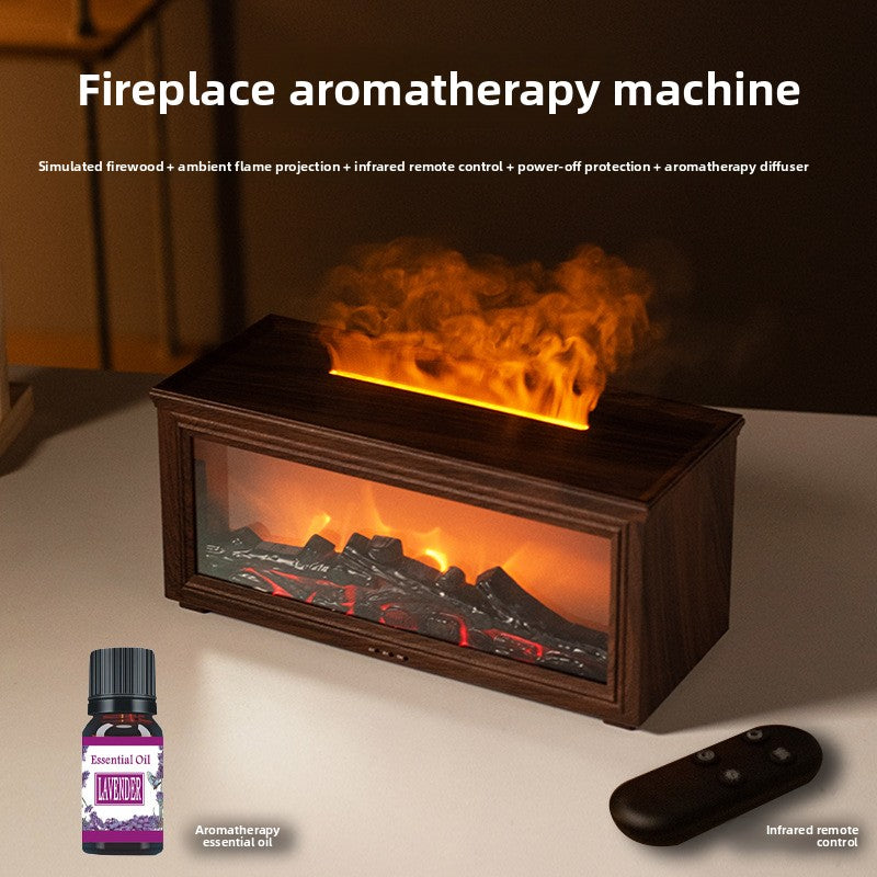 Flame Aromatherapy Diffuser  Colorful Flame Humidifier with Essential Oil, LED Fireplace Effect & Remote Control