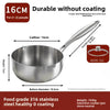 Thickened 316 Stainless Steel Milk Pot with Lid and Steamer