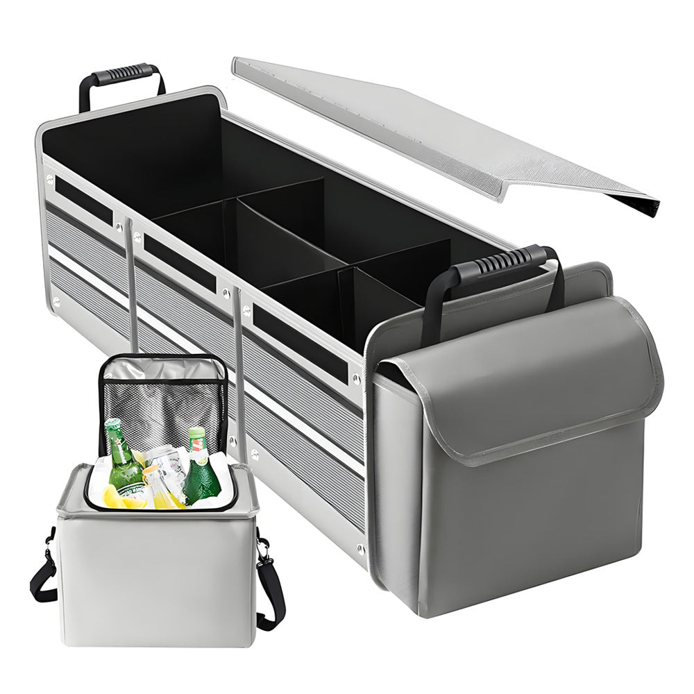 Large Capacity Trunk Storage Box with Insulated Bag