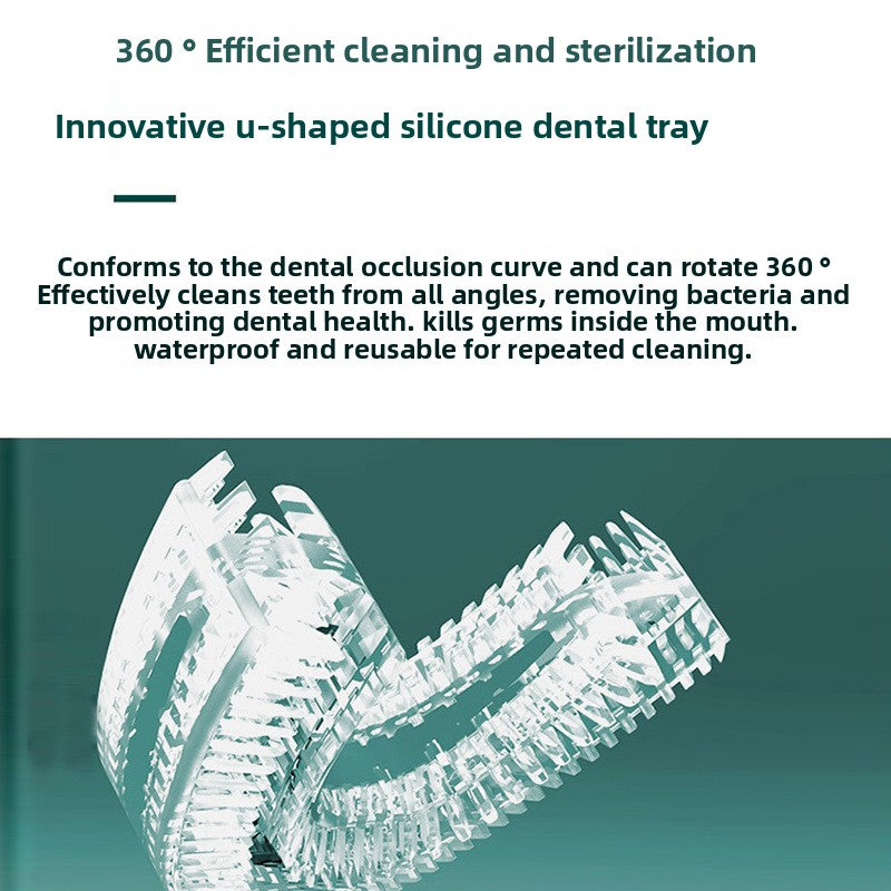 Automatic U-Shaped Electric Toothbrush for Adults  360 Ultrasonic Cleaning, Hands-Free Smart Toothbrush