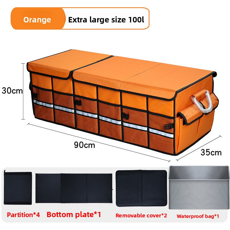 Folding Car Trunk Storage Box – Dual Color Organizer