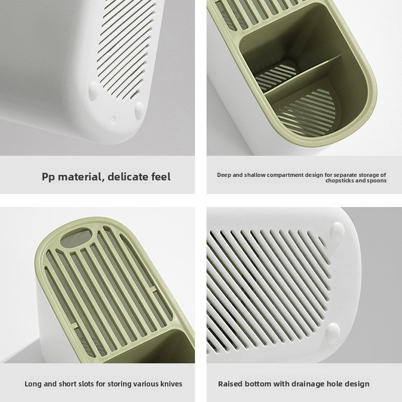 Universal Knife Storage Block  Knife Organizer with Drainage, Ventilation & Large Capacity for Kitchen Countertop