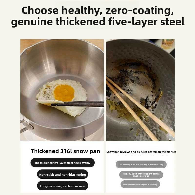 Thickened 316 Stainless Steel Milk Pot with Lid and Steamer