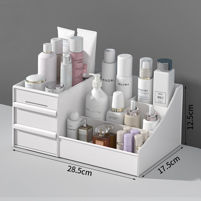Multi-Layer Cosmetic Organizer  Large Makeup Storage Box with Drawers & Compartments, Desktop Skincare Organizer for Vanity & Bathroom