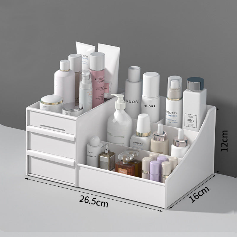 Multi-Layer Cosmetic Organizer  Large Makeup Storage Box with Drawers & Compartments, Desktop Skincare Organizer for Vanity & Bathroom