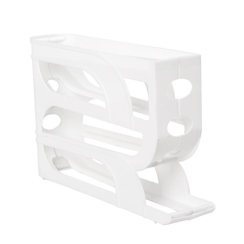 Rolling Egg Storage Box  Auto-Scrolling Egg Holder for Refrigerator, Large-Capacity Fridge Egg Organizer with Slide Design