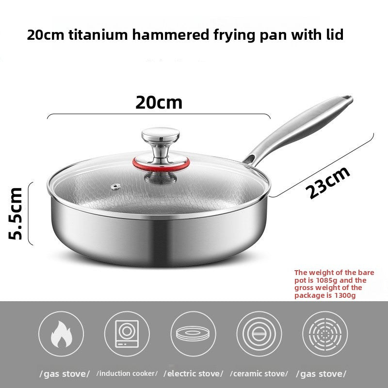 316 Stainless Steel Frying Pan with Foldable Handle
