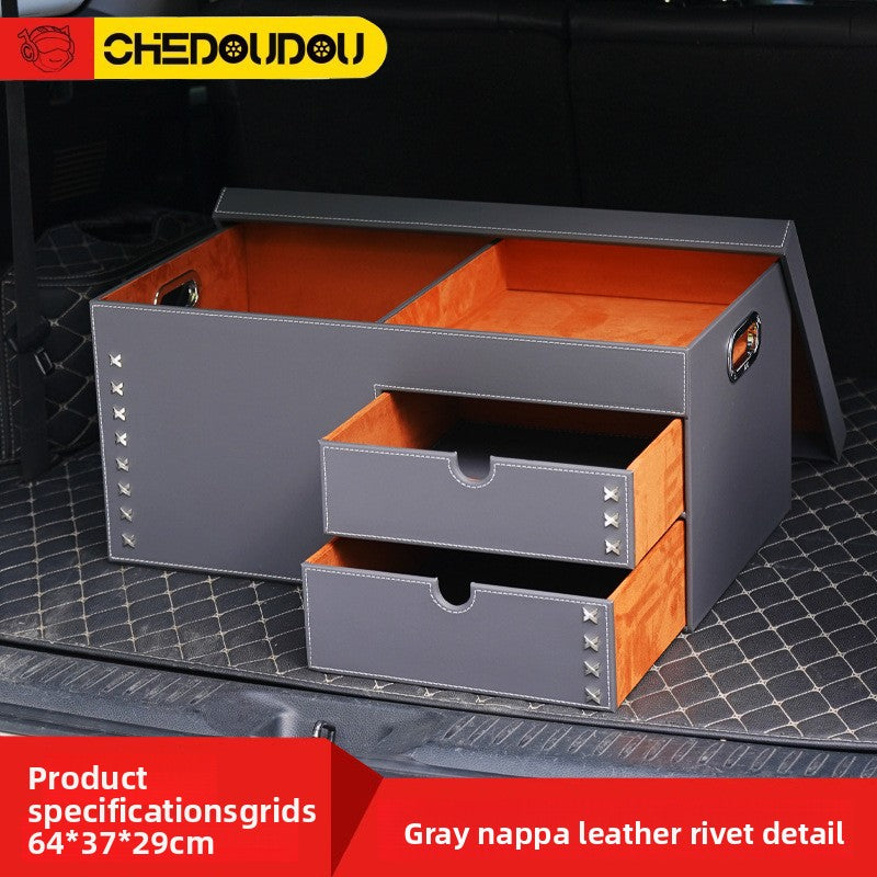 Leather Car Storage Box for Trunk Organizer