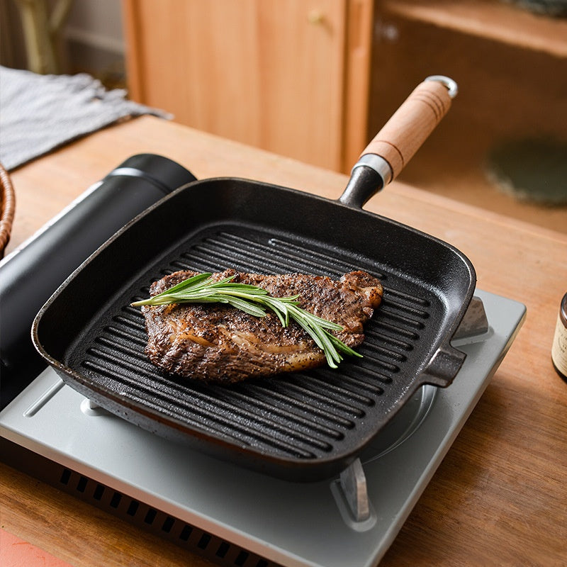 Uncoated Non-stick Household Striped  Frying Steak Special Pan Pan
