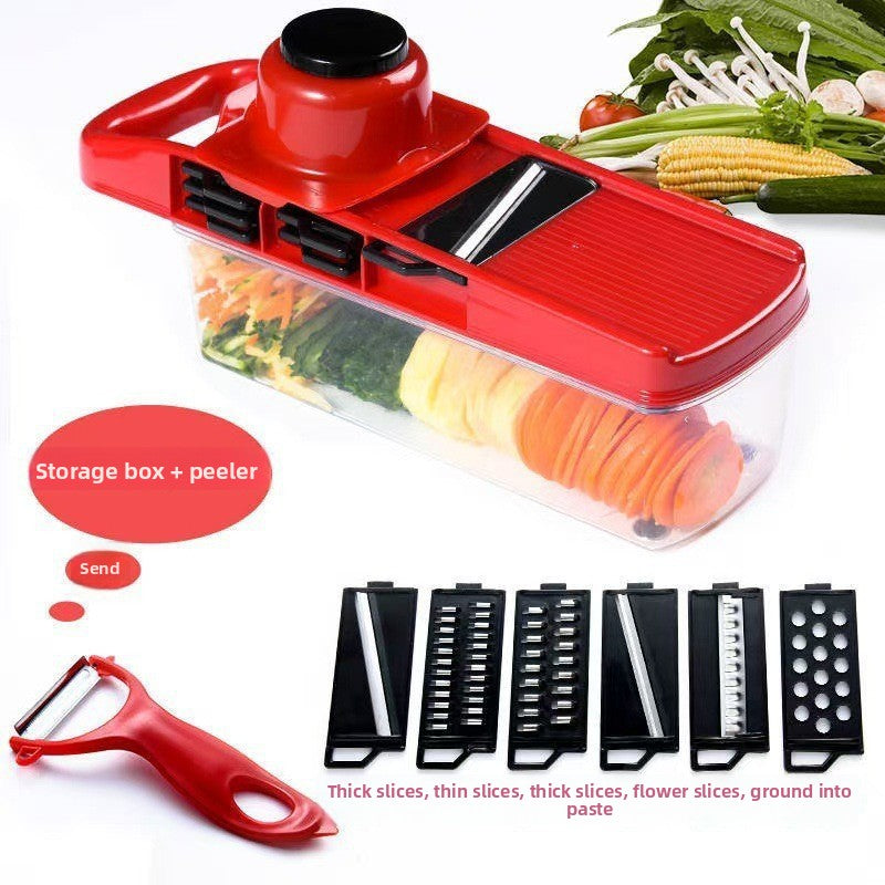 12-in-1 Vegetable Chopper & Slicer  Multi-Function Cutter with Interchangeable Blades, Food Container, Mandoline Slicer for Kitchen Prep