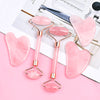 Rose Quartz Facial Roller & Gua Sha Set  Natural Stone Face Massager for Skin Glow, Lifting, Anti-Aging & Relaxation