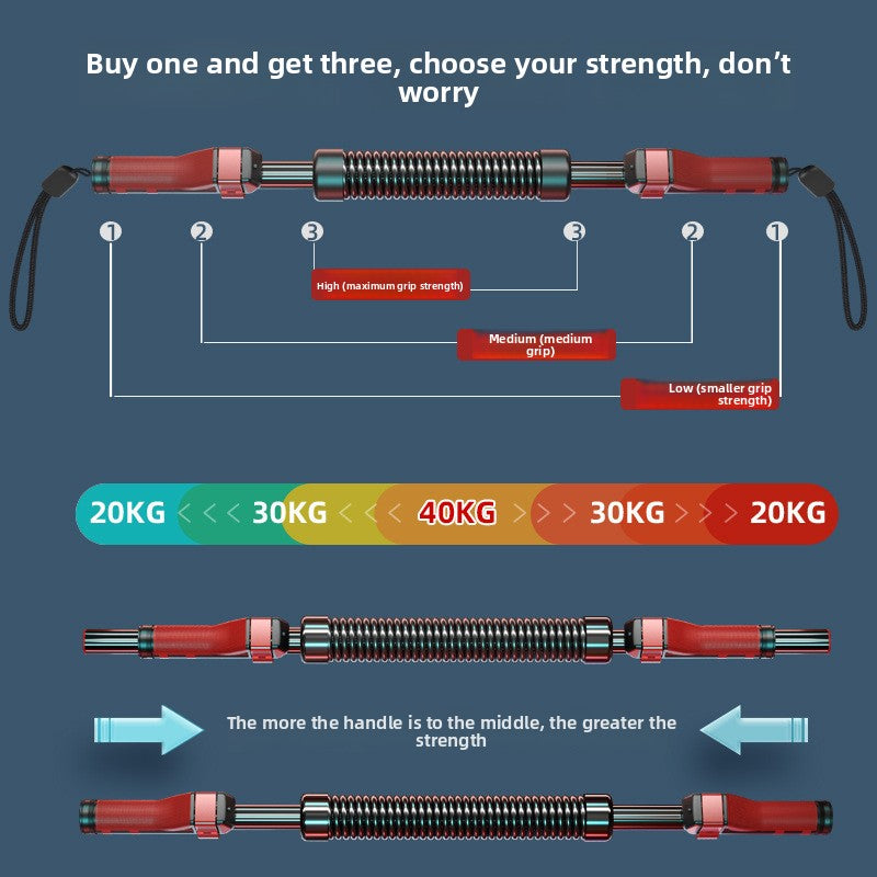 Adjustable Chest Expander Spring Bar | Upper Body Strength Training Fitness Tool