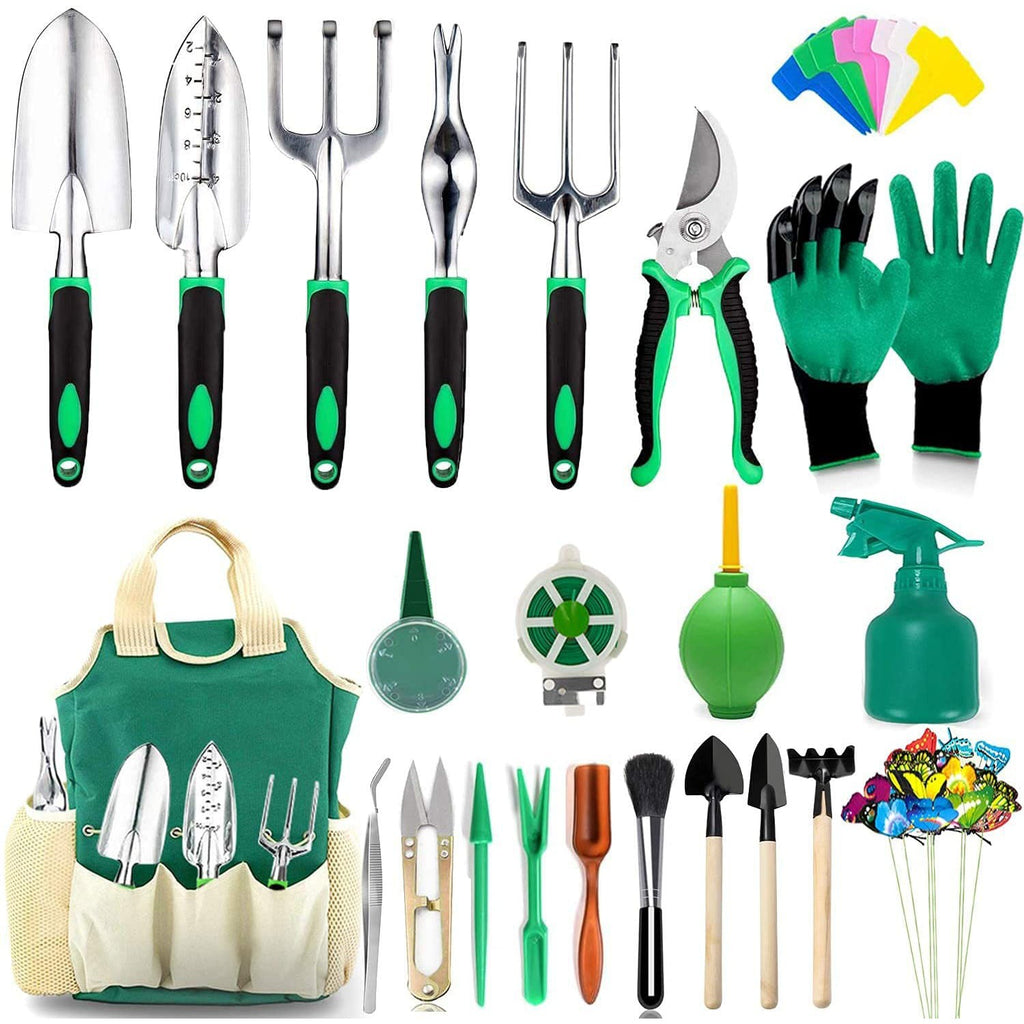 Complete Gardening Tool Set  Heavy-Duty Garden Kit with Gloves, Pruners, Trowels, Forks & Apron for Home & Outdoor Planting