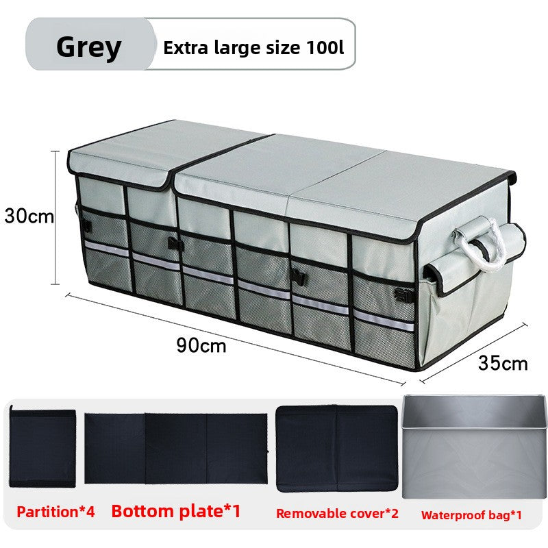 Folding Car Trunk Storage Box – Dual Color Organizer