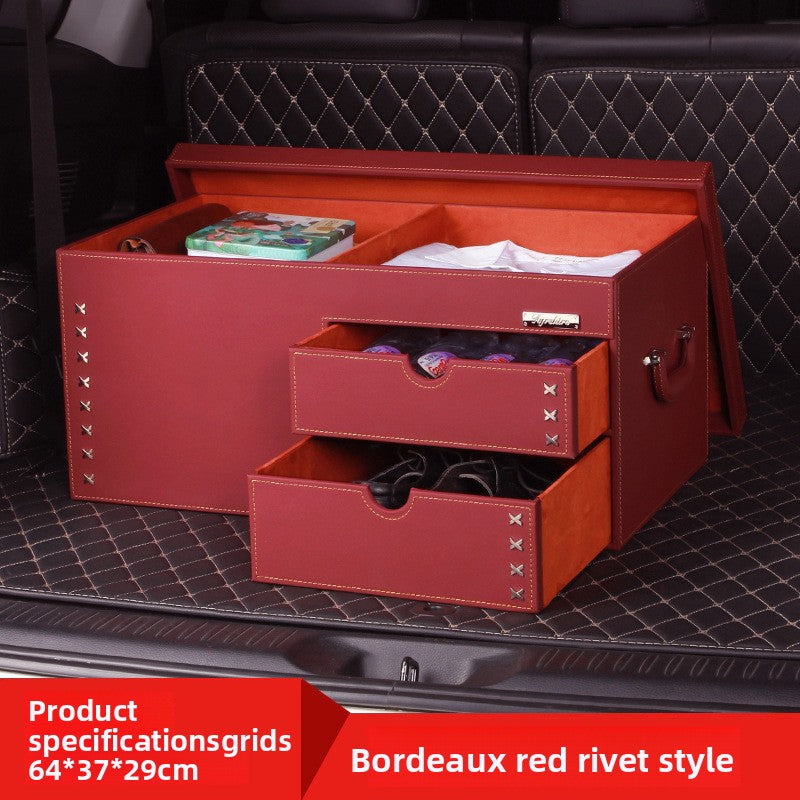 Leather Car Storage Box for Trunk Organizer