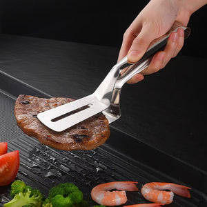 Stainless Steel Multi-Function Kitchen Tongs  Heat-Resistant Food Turner & Grill Clip for Cooking & BBQ