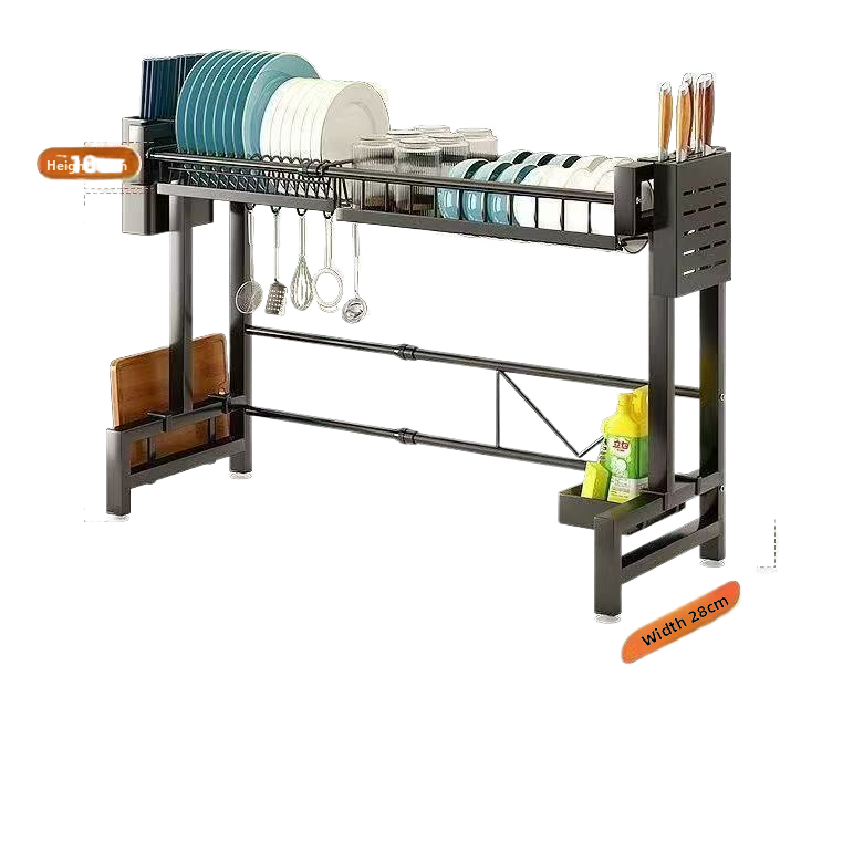 Retractable Kitchen Sink Drain Rack with Accessories