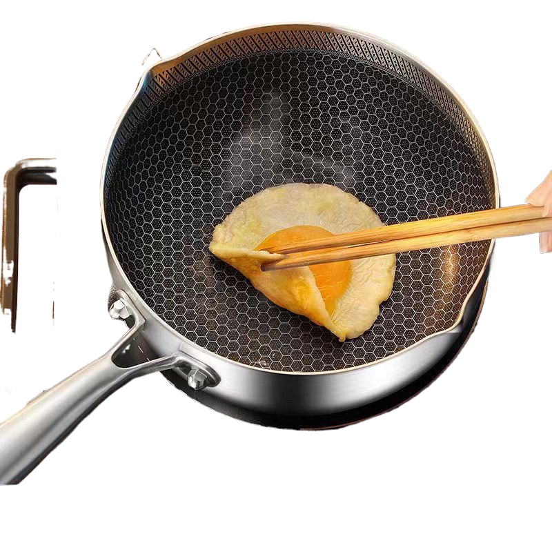 Stainless steel flat-bottomed Japanese-style pan