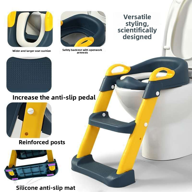 Kids Potty Training Seat with Ladder  Adjustable Child Toilet Seat, Non-Slip, Foldable, Safe for Boys & Girls