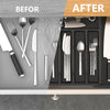 Expandable Kitchen Drawer Organizer  Large Capacity Adjustable Utensil Storage Tray for Cutlery, Spoons, Forks & Cooking Tools