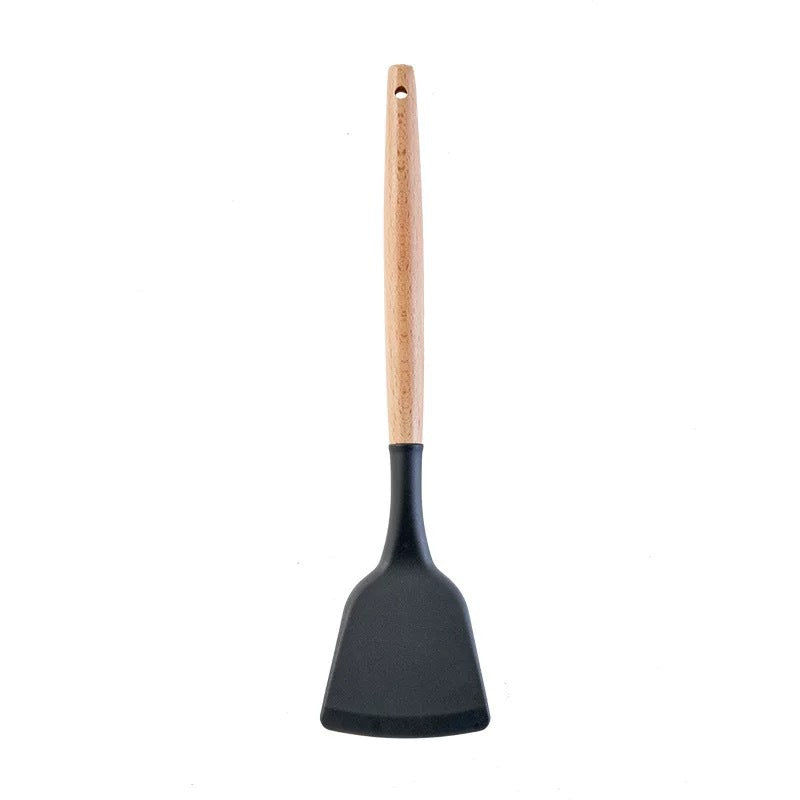 Wooden handle silicone kitchenware