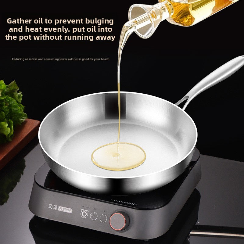 316 Stainless Steel Frying Pan with Foldable Handle