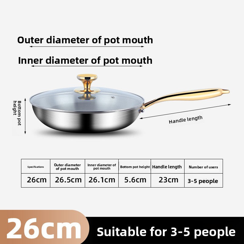 316 Stainless Steel Frying Pan with Foldable Handle