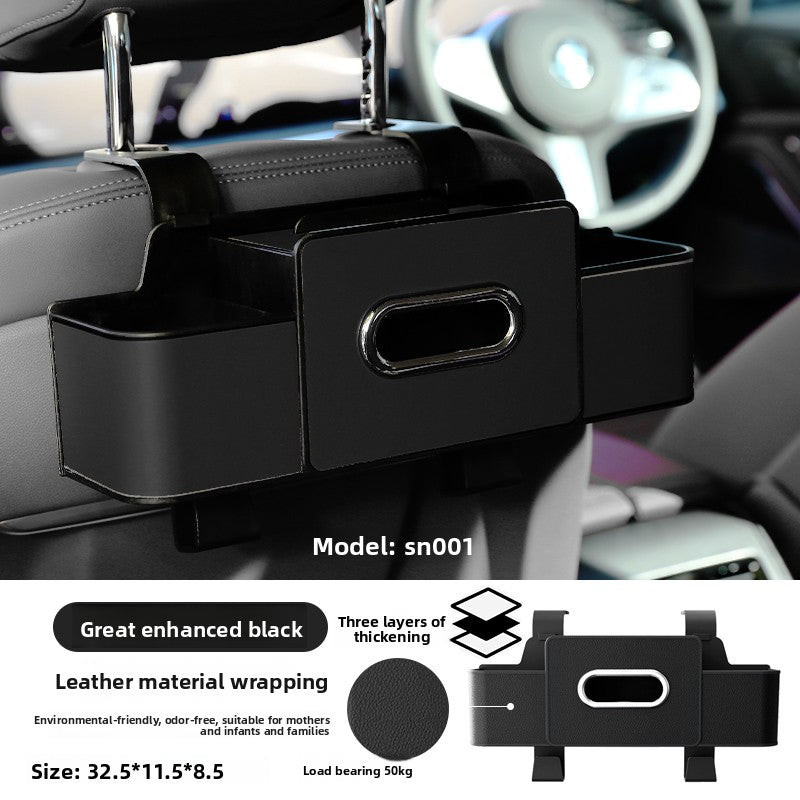 Leather multi-functional storage box for car use