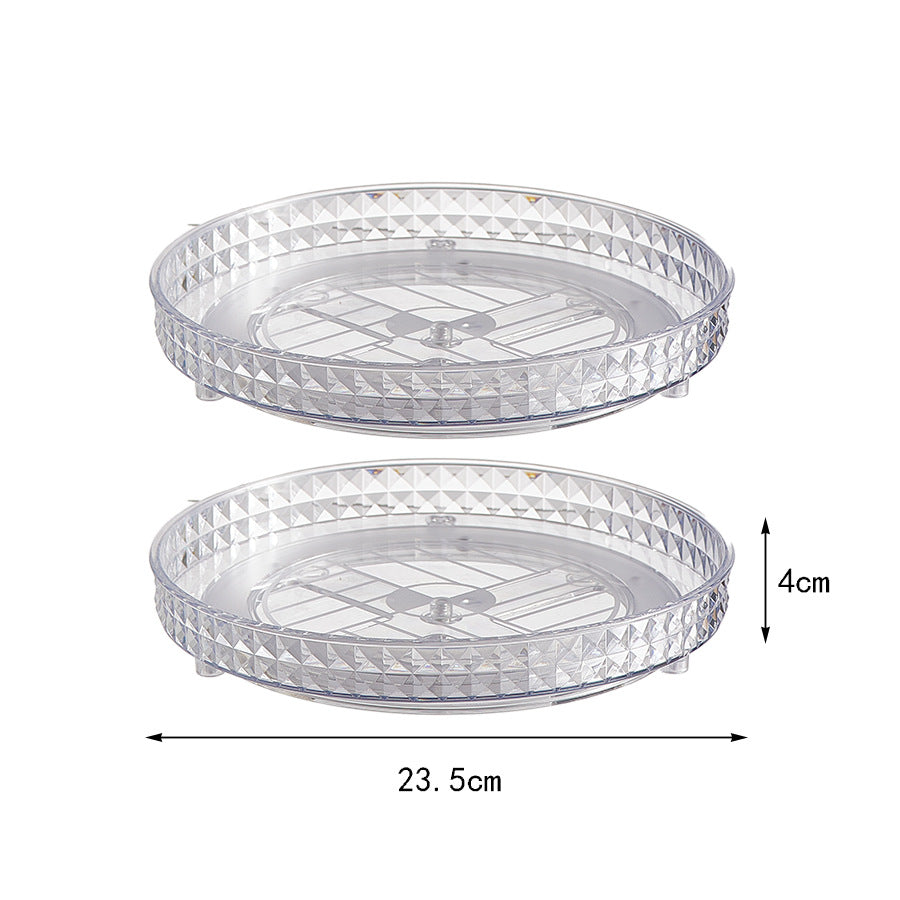 Mirrored rotating storage shelf for dressing table