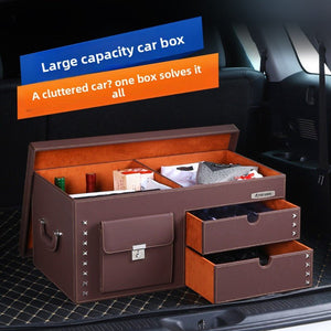 Leather Car Storage Box for Trunk Organizer - Goods Vault